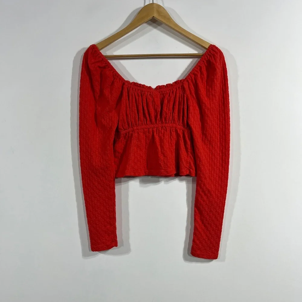Free People Y2K Milkmaid Renfair Dirndl Boho Crop Top Size Medium Coquette